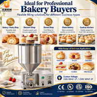 Machine automatique de remplissage quantitatif de beignets, injecteur de crème pour choux et pâtisseries, idéal pour la production de desserts en boulangerie