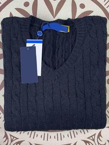 Pull Brodé Logo <span class=keywords><strong>RL</strong></span> Ralph Vrai Visuel Tricoté Torsadé Col en V Automne-Hiver Pour Femme - Product Image 4