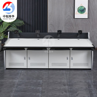 Console de salle de diffusion extensible en métal moderne, équipement de bureau pour centre de commande et de surveillance de salle de contrôle de sécurité