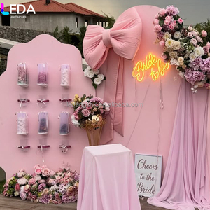 LEDA Artículos para Fiestas al Aire Libre, Set de Fondo de Acrílico Rosa, Soporte para Botellas de Champán con Forma de Encaje, Pared de Fondo para Bodas - Product Image 3
