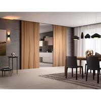 Porte coulissante intérieure moderne en bois massif, panneau lisse, chêne naturel, séparateur de pièce, porte coulissante de luxe pour villa