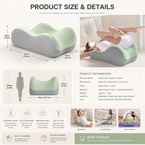 Coussin de soutien dorsal en mousse à mémoire de forme pour adultes, avec housse amovible et lavable, pour lit, chambre et hôtel - Product Image 6
