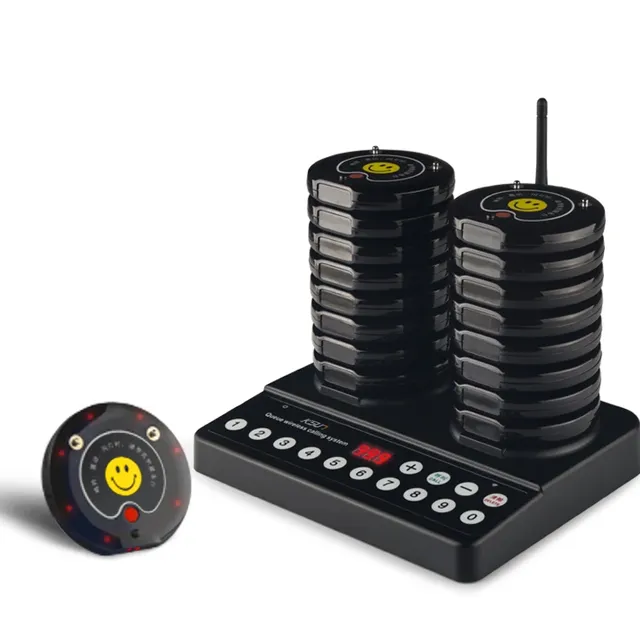 Q30 Queue Paging System Pager Waiter Calling System with 200m Range & 433MHz Frequency for Restaurant/Coffee Shop Waiter Calling