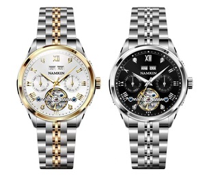 1Customized Luxury Stainless Steel Miyota <b>Automatic</b> Mechanical Water Resistant Chronograph Men's <b>Watch</b> Pointer Dial 20mm Band - Product Image 6