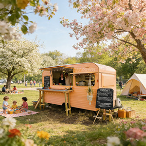 Electric Food Cart Mobile <b>Bubble</b> <b>Tea</b> Cart 4-Wheel Snack Vending for Sale - Product Image 1