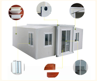 Maisonnette Sinoy en acier léger avec toit, 1, 2 ou 3 chambres, conteneur pliable et extensible de 20 ou 40 pieds, avec terrasse, préfabriquée, mobile, pour usage hôtelier