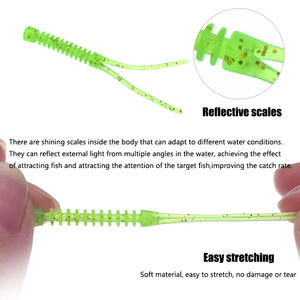 เหยื่อปลอมแบบจมช้า 50 มม./0.3 กรัม หางคู่ เนื้อนิ่ม สำหรับตก<span class=keywords><strong>ปลา</strong></span>หิน ทนทานต่อการกัดแทะ มีกลิ่นกุ้งภายใน พร้อมระบบสั่นสะเทือน - Product Image 3