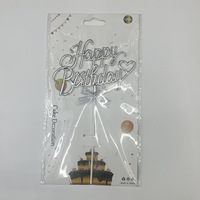 Hot Selling Cursive Plastic 3D Alles Gute zum Geburtstag Baby party Cake Topper Süße Kuchen Pick für Geburtstags torte Dekor