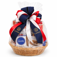Panier-cadeau rond en osier avec ruban pour les fêtes de Noël, ensemble de cadeaux alimentaires et fruités, vente en gros, fabrication sur mesure
