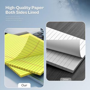 Almohadillas legales amarillas Líneas Ancho Ruled Impresión a doble cara Libretas amarillas 30 hojas/60 páginas Tamaño carta - Product Image 4