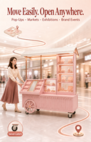Nouveau chariot de présentation mobile et détachable moderne pour faux ongles, parfums, perruques, cosmétiques et accessoires de mode