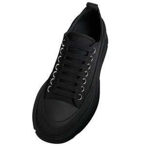Black minimalist platform walking <b>shoes</b>, trendy lace-up casual <b>shoes</b>, luxurious brand sports <b>shoes</b>, summer style - Product Image 6