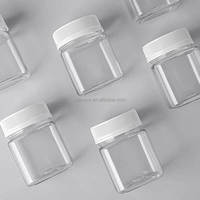 Récipient carré unique à col large 250 ml 250g 400g 500g 1000g 8 Oz 16 onces PET pot carré en plastique transparent de qualité alimentaire pour le miel