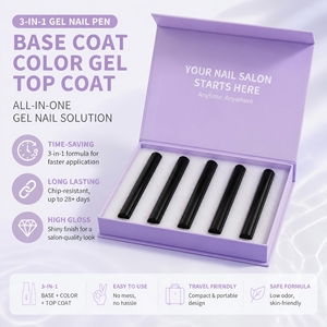 Abrltino Venta al por mayor de fábrica Esmalte de uñas en bolígrafo sin HEMA ni TPO, con purpurina, 3 en 1, <span class=keywords><strong>Gel</strong></span> de color para decoración de uñas, Bolígrafo de <span class=keywords><strong>gel</strong></span> de un solo paso - Product Image 5