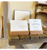 Support de carte en bois naturel personnalisé, porte-panneau de table en bois, support d'affichage photo à fente de 2 mm pour menu de restaurant, carte de visite