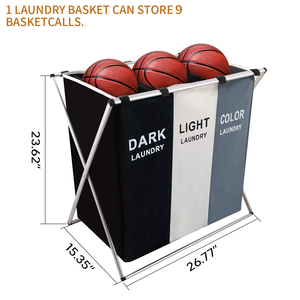 2026 Hot Selling Oxford Fabric Laundry Bag Waterproof <b>Foldable</b> 3 Compartments Laundry <b>Basket</b> Home Storage Bag - Product Image 4