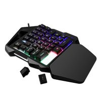 2024 Yeni Mini Mekanik Tek Elle Kontrol Edilebilir Yedi Renkli RGB USB/PS/2 ABS Malzemeli Anti-Ghosting Oyun Klavyesi