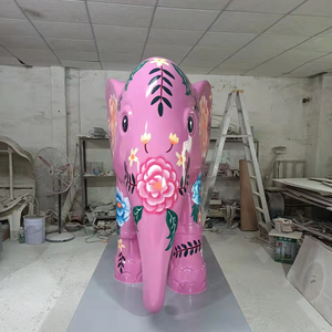 ZOO vui chơi giải trí ngoài trời trang trí lớn nghệ thuật tay mô hình tùy chỉnh hình dạng cuộc sống Kích thước FRP sơn voi Tượng điêu khắc - Product Image 4