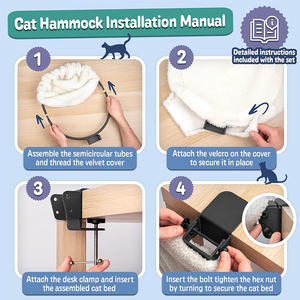 Personalizado 360 °   Cama Hamaca Giratoria para Gatos, Redonda, Suave, para Gatos Pequeños y Medianos, para el Hogar, Oficina, Escritorio, Mesa de Trabajo - Product Image 3