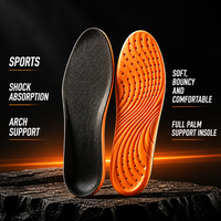 Semelles intérieures de chaussures de sport en PU confortables avec soutien de la voûte plantaire 3D en forme de U, talon profond, absorption des chocs, correction des pieds plats