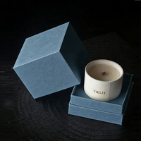 Caja de Papel Texturizado Personalizada con Relieve Premium para Tapa y Base de Vela, con Insertos, Cajas de Embalaje para Frascos de Velas