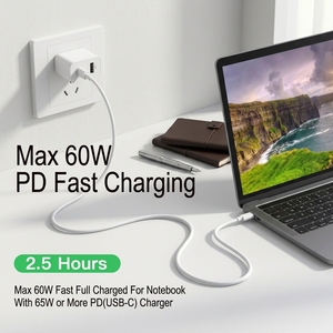 Cavo in Nylon tipo <span class=keywords><strong>c</strong></span> da 60W ricarica rapida 5A cavo di alimentazione USB telefoni cellulari 3A USB-<span class=keywords><strong>C</strong></span> a <span class=keywords><strong>C</strong></span> cavo 1m trasferimento rapido dati - Product Image 3