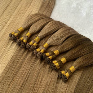 <span class=keywords><strong>Extension</strong></span> di <span class=keywords><strong>Capelli</strong></span> Umani 100% Reali di Alta Qualità, Trama Invisibile Annodata a Mano, Punte Spesse, Colore Personalizzato, <span class=keywords><strong>Capelli</strong></span> Grezzi - Product Image 2