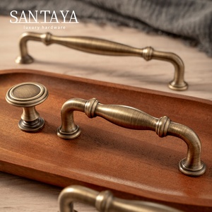 Tiradores de latón antiguo Santaya para gabinetes, tiradores de cajones de 3-4/5 pulgadas, herrajes para gabinetes de cocina, baño y tocadores - Product Image 2