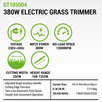 VERTAK-A 380W Débroussailleuse thermique à moteur à balais pour jardin, coupe-herbe, coupe-bordures