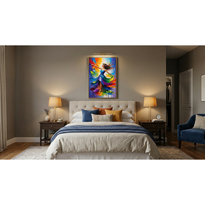 Colorful Abstract Dancer Oil <b>Painting</b> on Canvas Modern Figure Wall Art Large Artwork <b>for</b> Living Room Decor - Product Image 5