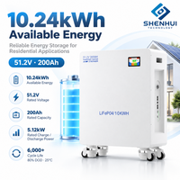Batterie au phosphate de fer et de lithium 51,2 V 200 Ah, pack de batteries LiFePO4 pour stockage solaire et système d'énergie renouvelable