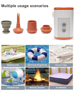 Mini pompe à air portable rechargeable, batterie externe 4,8 kPa, gonfleur électrique compact, batterie 4000 mAh, adaptateur de valve pour matelas de camping gonflables - Product Image 6