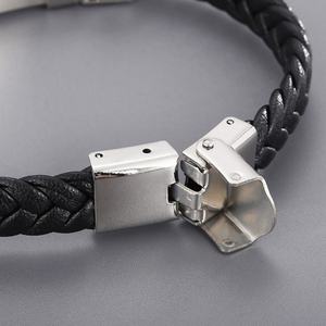 2024 New Design Wholesale Custom Stainless Steel Braided Leather <b>Man</b> Bracelet - Product Image 5