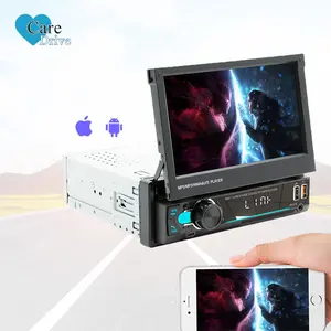 Caredrive Blue tooth đài phát thanh xe DIN duy nhất với lật ra màn hình cảm ứng xe Stereo Apple Carplay FM AM đài phát thanh xe