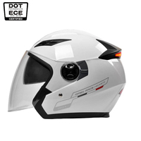 Nouveau casque de moto modulaire ABS demi-face, vente en gros d'usine, certifié DOT, double visière, feu arrière LED, absorption des chocs