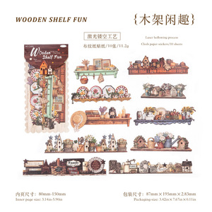 Lot <span class=keywords><strong>de</strong></span> 10 autocollants rectangulaires rigides, série Fête à la maison chaleureuse, décorations <span class=keywords><strong>de</strong></span> collage DIY sur le thème rétro pour albums <span class=keywords><strong>de</strong></span> scrapbooking enfantins - Product Image 6