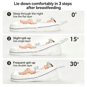 Cuna <span class=keywords><strong>de</strong></span> malla transpirable para bebé con diseño antirreflujo <span class=keywords><strong>de</strong></span> leche, <span class=keywords><strong>almohada</strong></span> moldeadora, nido portátil para dormir para bebés <span class=keywords><strong>de</strong></span> 0 a 2 años - Product Image 6