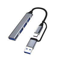 Adaptador de Alta Velocidad USB3.0 USB2.0 TIPO-C 2 en 1, Hub USB de Doble Cabezal con 4 Puertos, Estación de Acoplamiento de Aleación de Aluminio