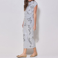 2024 noël week-end mode porter manches courtes sol jupe laine paillettes brillant pull ensemble pour les femmes