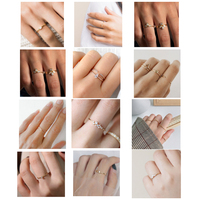 925 Sterling Cincin Emas Jari Perak, Cincin Salib Cantik 2 Pembeli Wanita