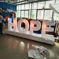 Grandes lettres gonflables HOPE avec lumières LED à changement de couleur pour les festivals et les expositions