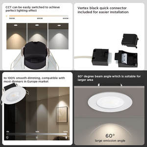 Внутреннее светодиодное точечное освещение IP65 6 Вт антибликовым светом 3000K/4000K сверхяркое потолочное встраиваемое освещение - Product Image 4