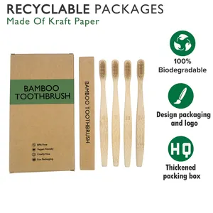 Ücretsiz örnek özel toptan biyobozunur yumuşak ahşap diş fırçası kömür bambu diş fırçası tedarikçileri