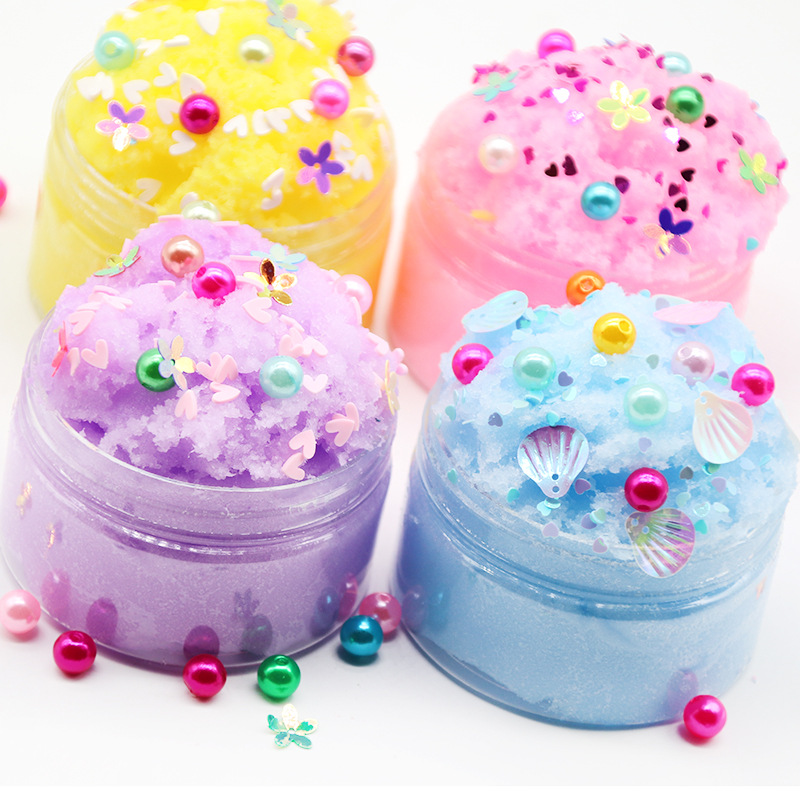 Хит продаж, развивающая детская игрушка, цветок, жемчуг, шармы, хлопковая облако, шелковая слизь