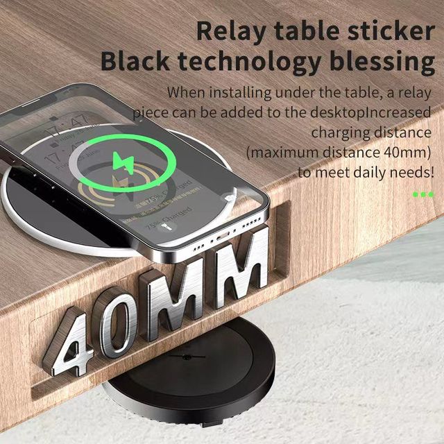 Smart Hidden Wireless Charging Module Invisible Desktop Charger for Office Desk Restaurant Cafe Airport Public Charging