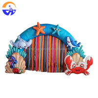 Arche gonflable sur le thème des dessins animés bleus avec souffleur électrique, taille personnalisée, en tissu Oxford, pour décoration de fête d'anniversaire, installation facile