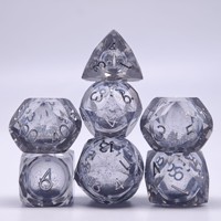Dés en résine Flowsand à noyau liquide 18 mm, coupe diamant, lot en gros pour jeux de table DND RPG