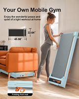 Ultraflaches Slim Walking Pad Untertisch-Laufband für Schlafzimmer, Sofa, Geräuscharmer Motor, Fitness-Trainingsgerät für Zuhause und Büro
