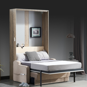 2021 novo Estilo de Metal Cama de Beliche Com Mesa Ajustável Preto Cama Murphy WT-B07