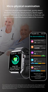 F700 Square BT Call Sports Smartwatch Analyse corporelle Fréquence cardiaque Pression d'oxygène dans le sang HRV Rapport ECG Montre intelligente Moniteur de santé - Product Image 6